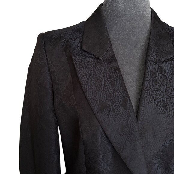 Hugo Boss Womens Black Blazer With Jacquard Patterning Button Closure - Picture 2 of 6